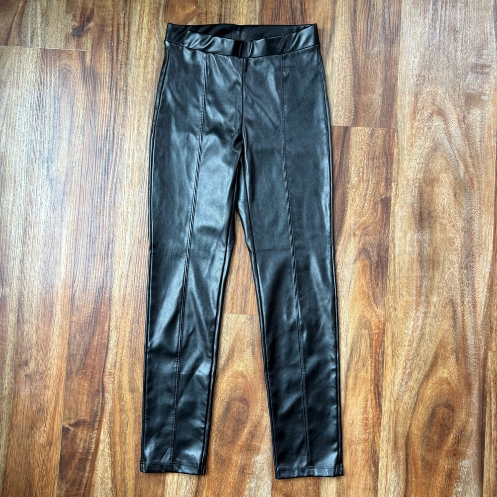 Zara Black Faux Leather Skinny Pants